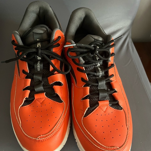 Fitville Amadeus Tennis and Pickleball men's lace up orange sneakers - Picture 2 of 8
